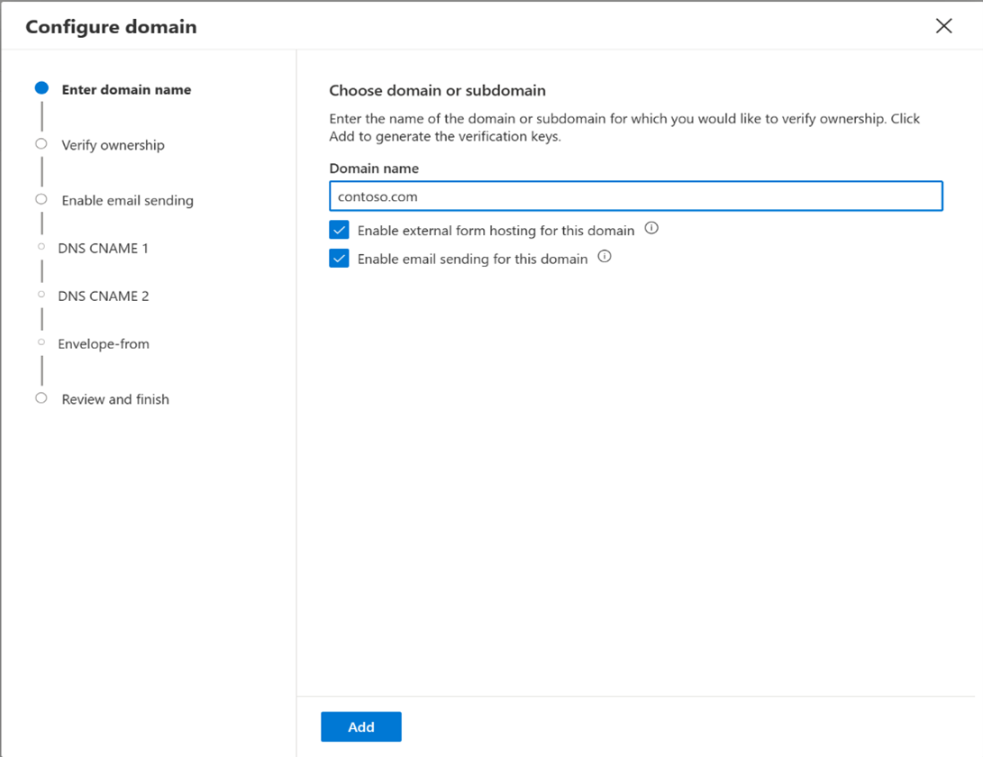 configure new domain