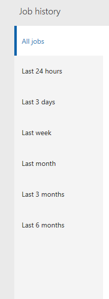 Job history ranges.